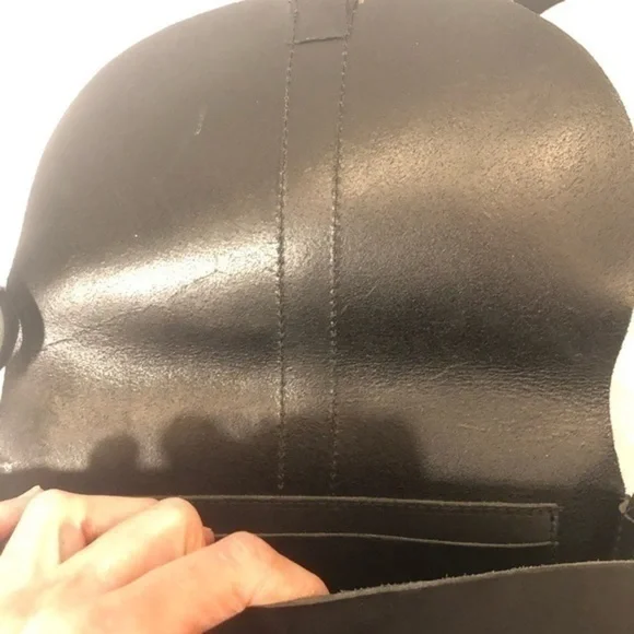Clare vivier black leather saddle bag USA
